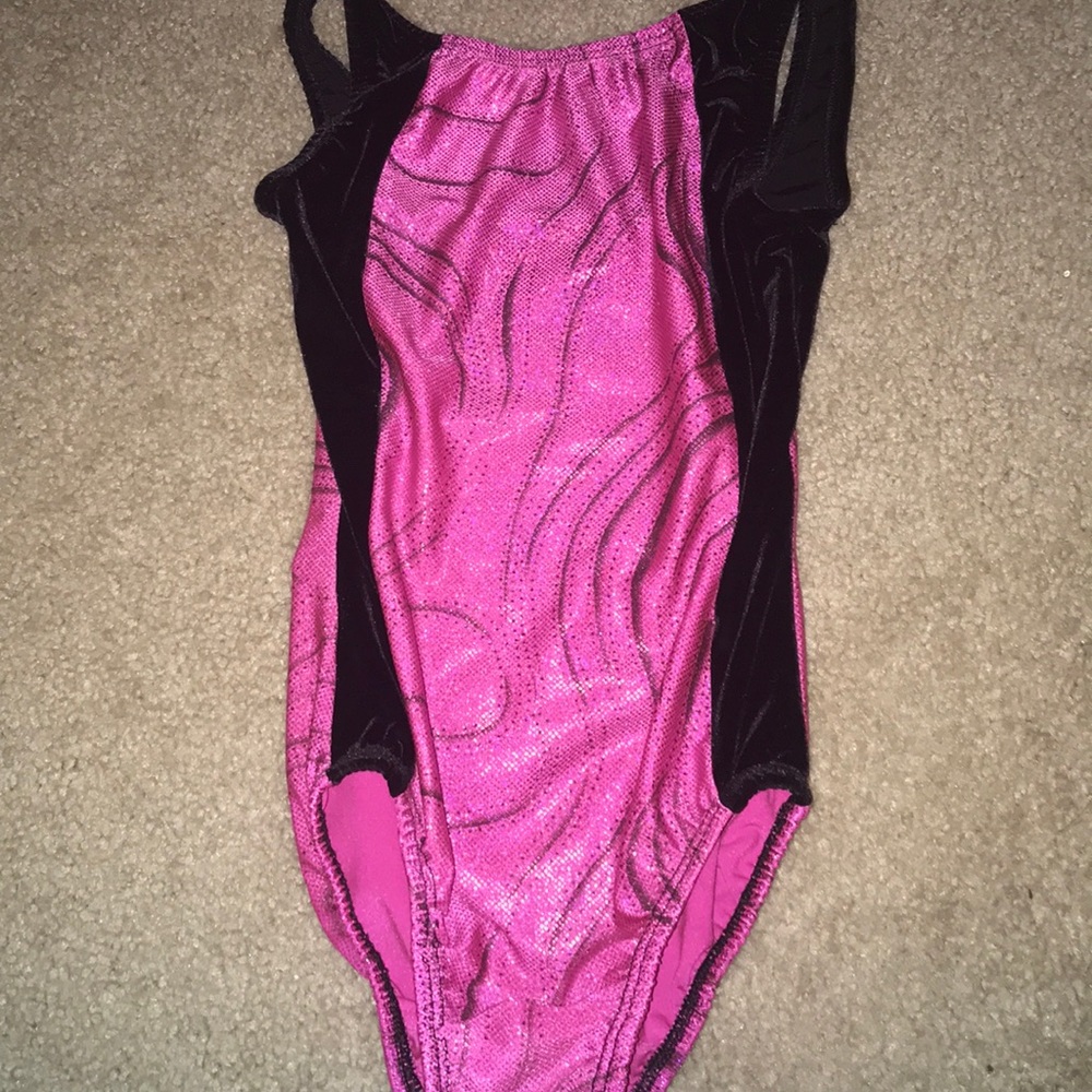 Pink and black  leotard